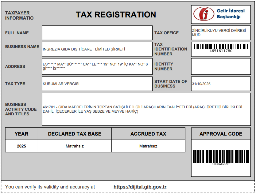 Ingrezia company establishment document
